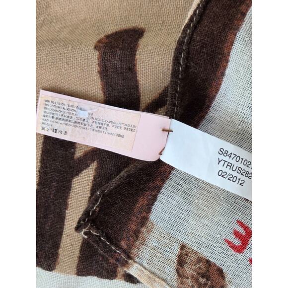 Juicy Couture Y2K Beach Scarf | Peace Love Sandy Feet | Retro Summer Vibes |Silk - Picture 6 of 8